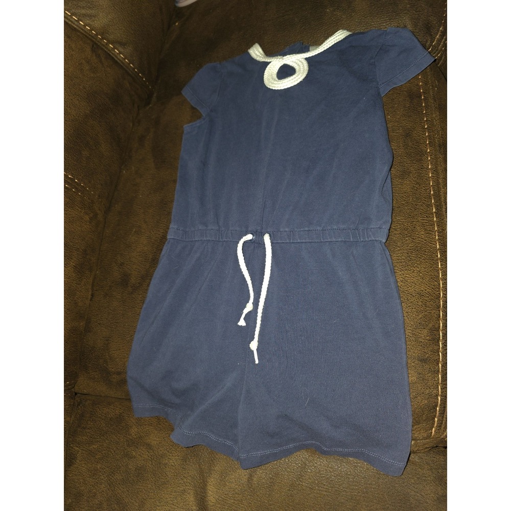 Gymboree cape‎ cod cutie navy blue romper rope neckline size 9
